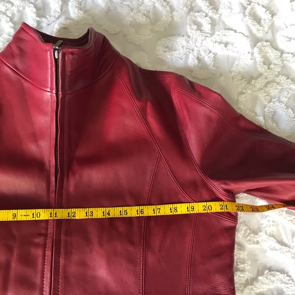 Nine West Separates Red Leather Jacket Size Large - Picture 11 of 16